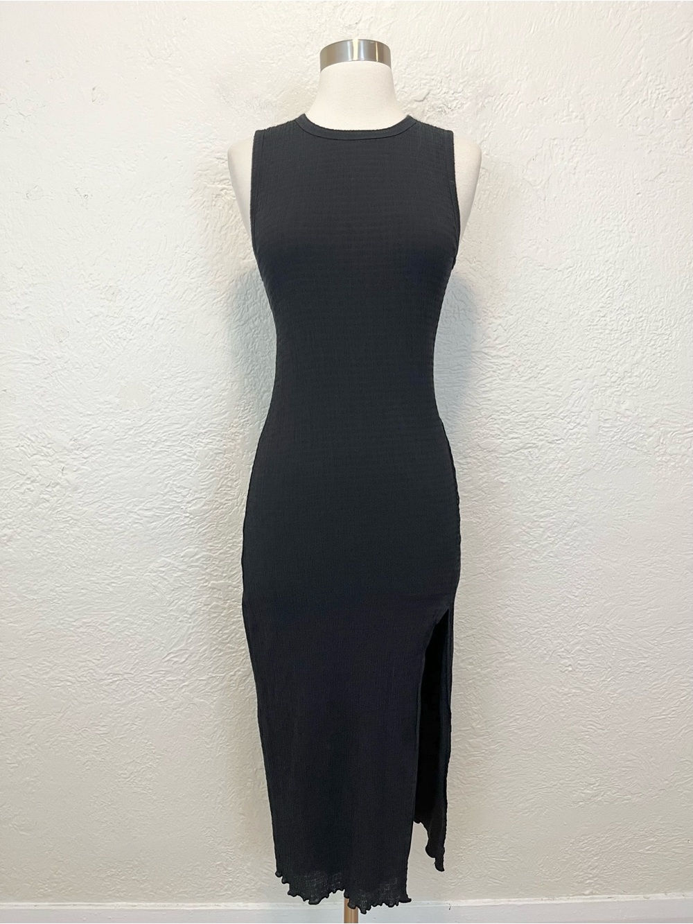 Wilfred Midi Dress Black Stretch Small S - Picture 2 of 11